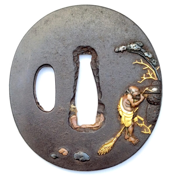 Edo Period Tsuba with Jittoku Design