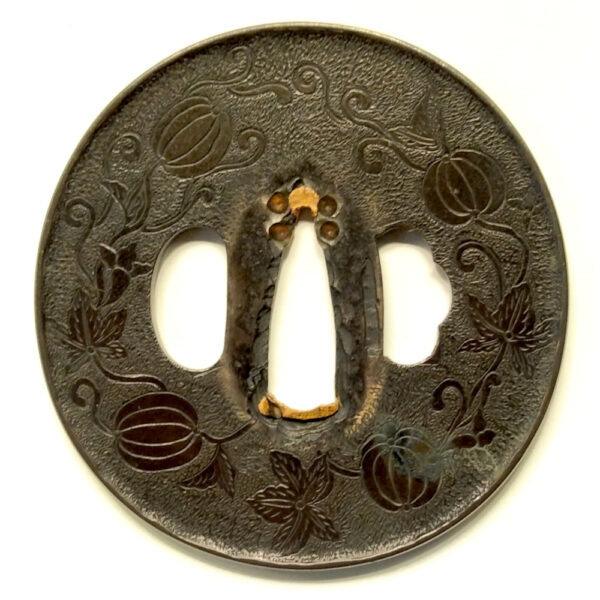 Edo Period Shakudo Kinkō Tsuba