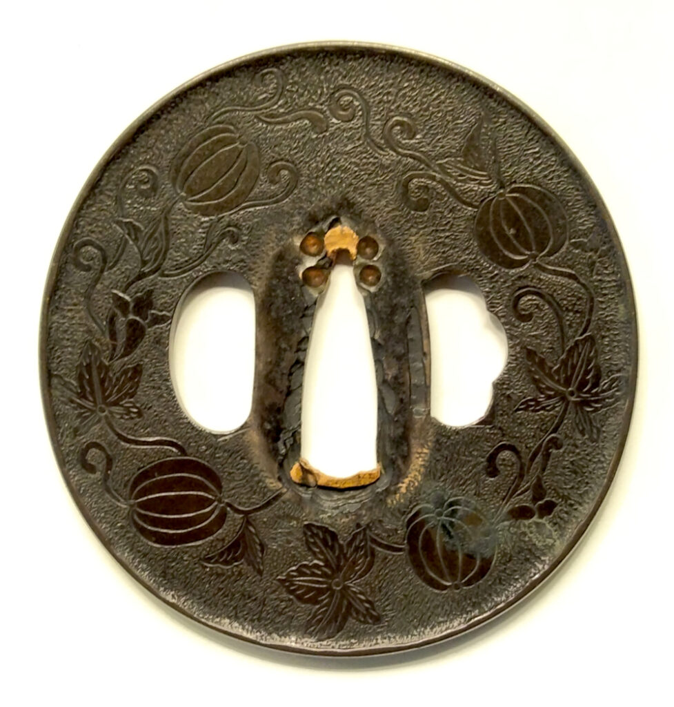 Edo Period Shakudo Kinkō Tsuba 
