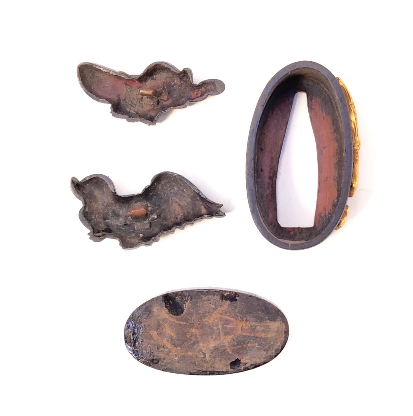 Rooster Design Signed Fuchi Kashira and Menuki - Image 10