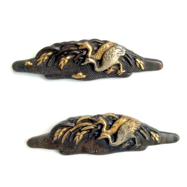 Edo Period Menuki With Crane Design