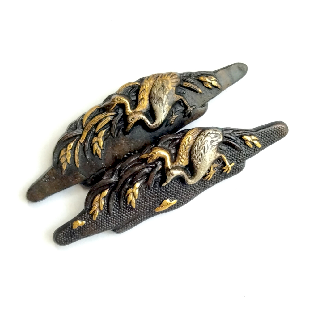 Edo Period Menuki With Crane Design - Image 2