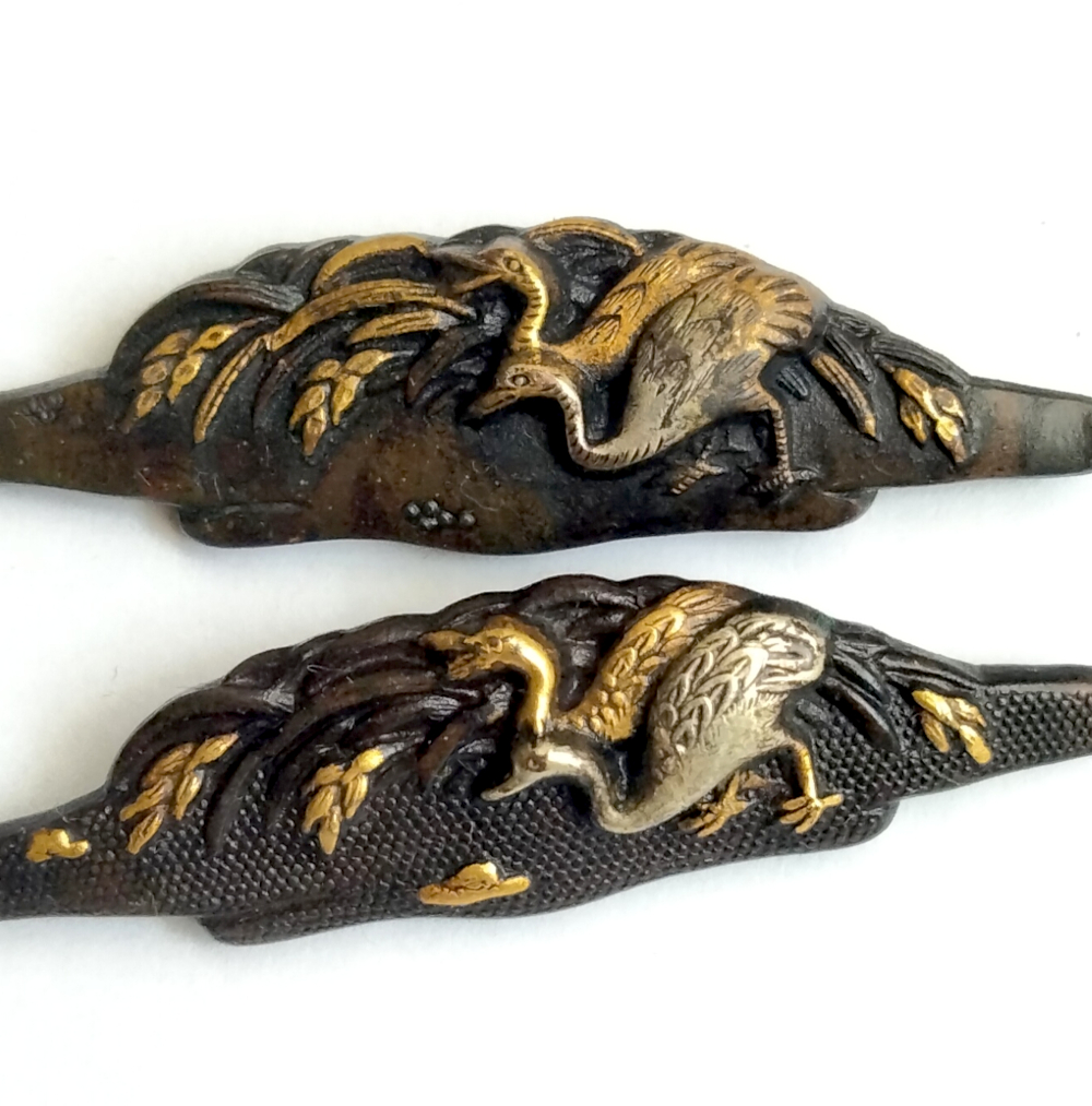 Edo Period Menuki With Crane Design - Image 4