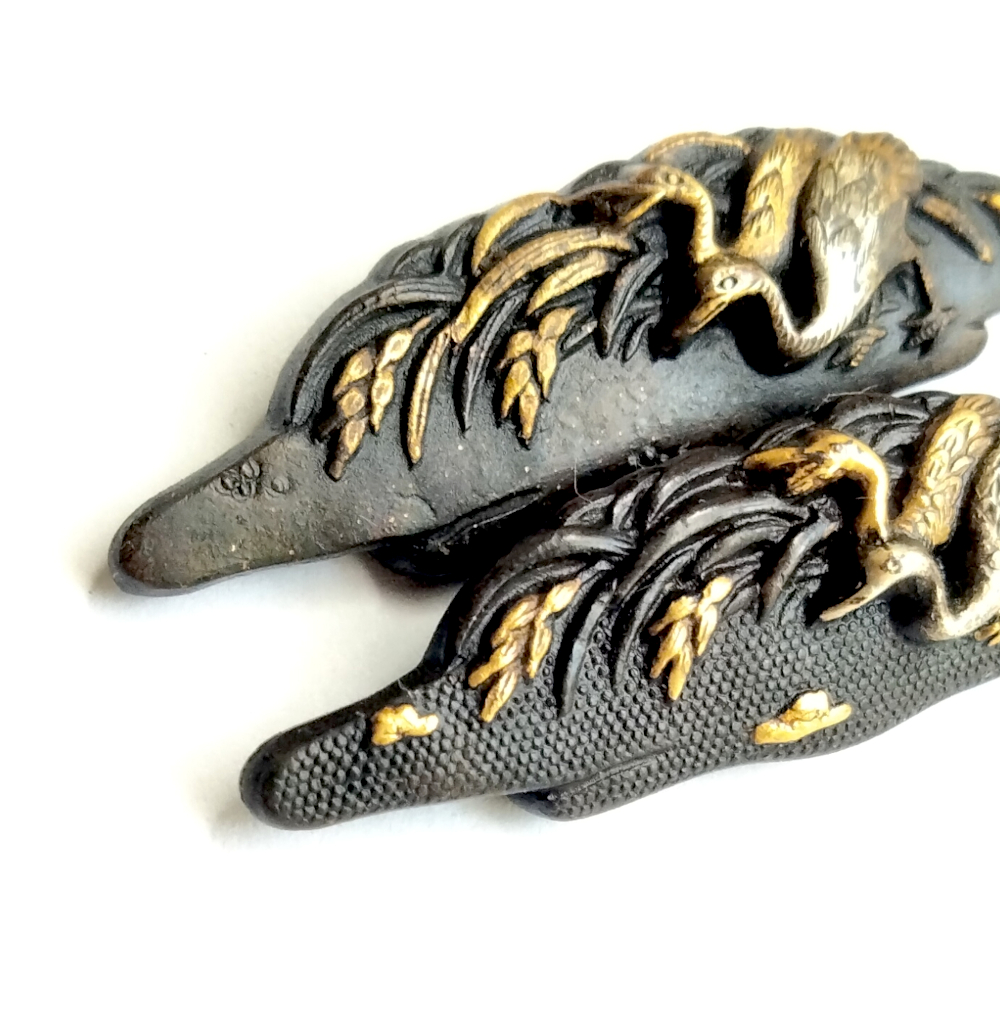Edo Period Menuki With Crane Design - Image 5